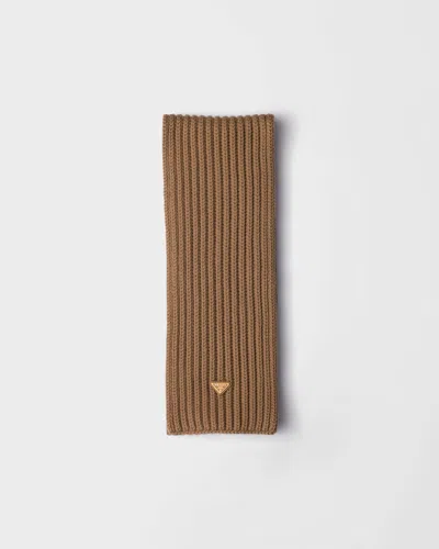 Prada Wool Scarf In Brown