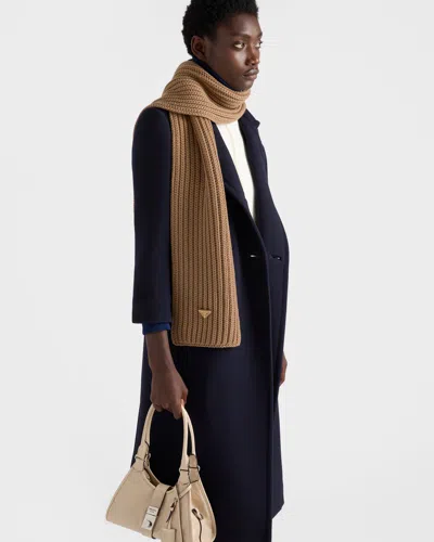 Prada Wool Scarf In Brown