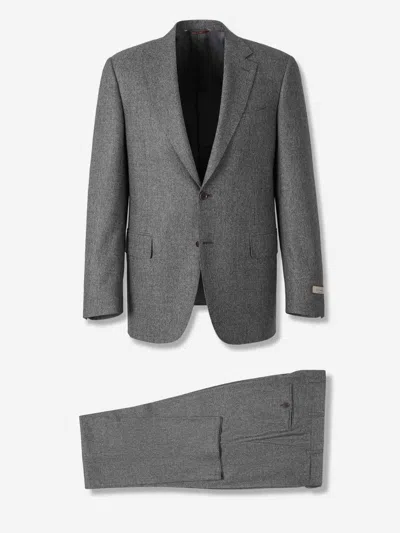 Canali Notched-lapel Single-breasted Suit In Gray
