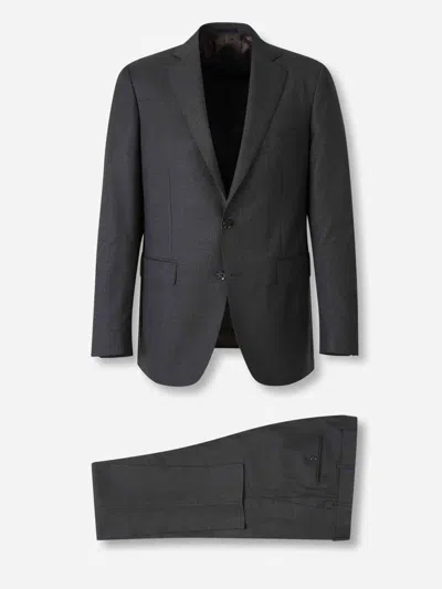 Scabal® Scabal Double-breasted Suit Soho+w70 Silver In Gray