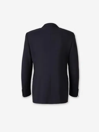 Canali Double-breasted Suit By In Black