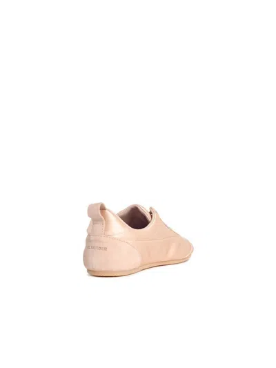 Jil Sander Satin And Suede Low Profile Sneakers In Pink