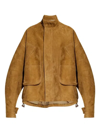 Attico Bomber Jacket Made From Suede Leather In Brown