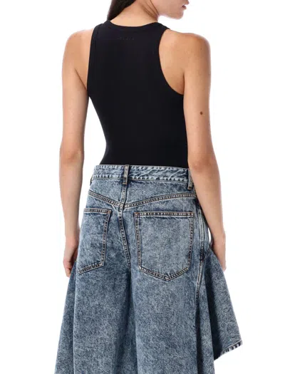 Alaïa Sculpting-rib Jersey Bodysuit In Multi