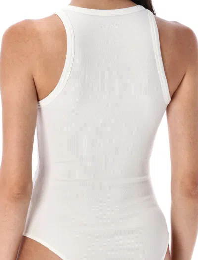 Alaïa Sculpting-rib Jersey Bodysuit In White