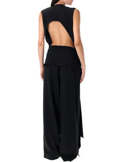 Alaïa Alaia Cady Tie Jumpsuit In Black