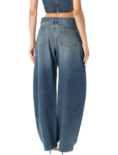 Alaïa Low Waist Round Jeans In Blue