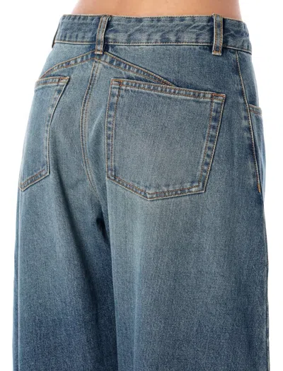 Alaïa Low Waist Round Jeans In Blue