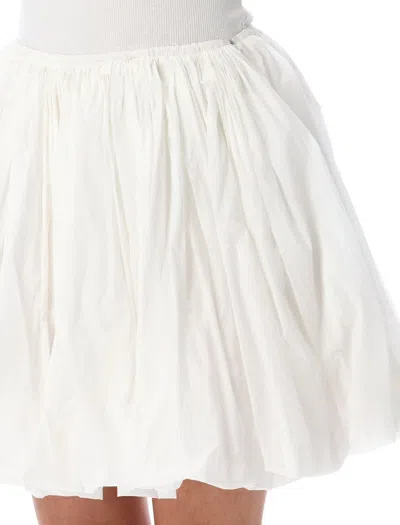 Alaïa Soft Nylon Bubble Mini Skirt In White