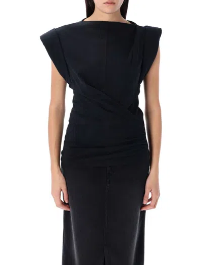 Isabel Marant Étoile Maisan Structured Cotton T-shirt In Black