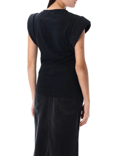 Isabel Marant Étoile Maisan Structured Cotton T-shirt In Black
