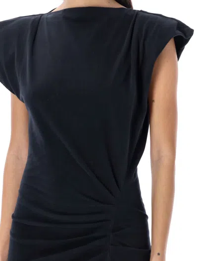 Isabel Marant Étoile Nadela Cotton Draped Maxi Dress In Black