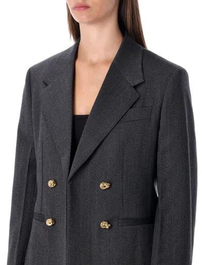 Bottega Veneta Grey Blazer With Gold Knot Buttons In Black