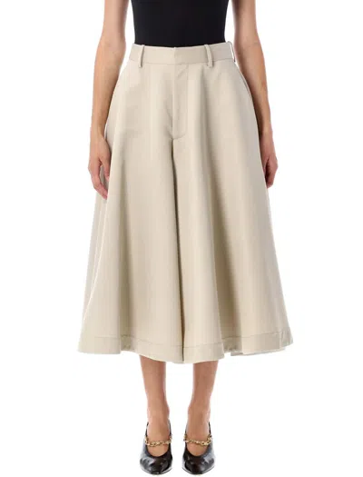 Bottega Veneta Silk And Cotton Twill Culotte In Neutral