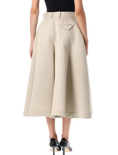 Bottega Veneta Silk And Cotton Twill Culotte In Neutral