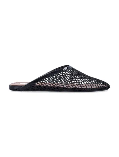 Alaïa Fishnet Flat Mules Rubber Sole In Multi