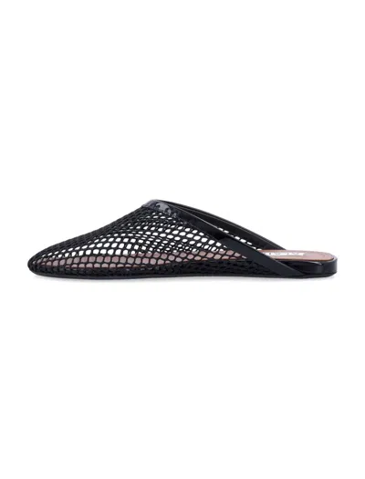 Alaïa Fishnet Flat Mules Rubber Sole In Multi