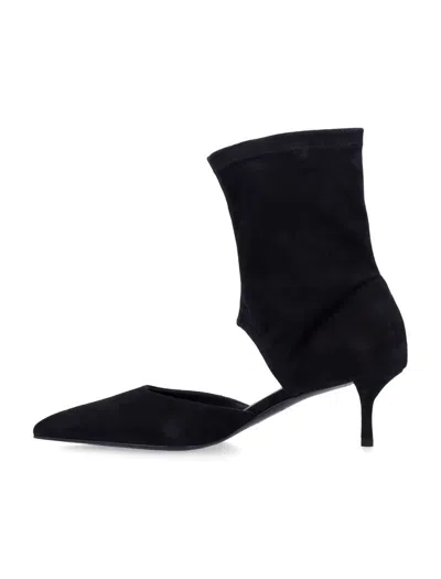 Alaïa Suede Cut-out Ankle Boots 55 In Black