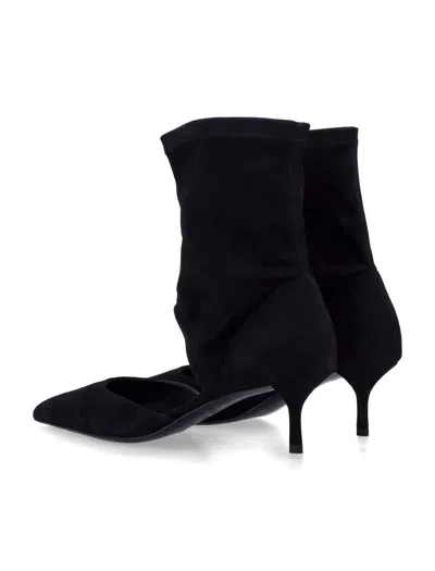 Alaïa Suede Cut-out Ankle Boots 55 In Black