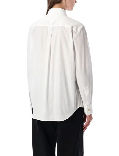 Bottega Veneta White Cotton Poplin Shirt With Metal Knot Buttons In White