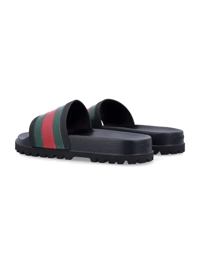 Gucci Pantoletten Mit Webdetail In Black