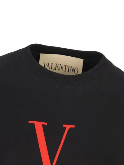 Valentino Crew Neck Sweatshirt Made In Italy In Multi