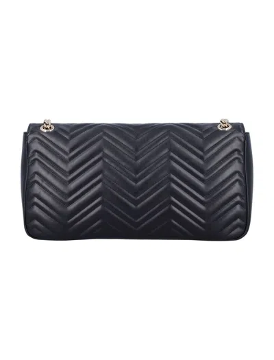 Gucci Shoulder Bag Chevron Pattern Chain Strap In Black