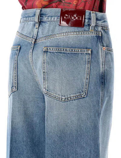 Gucci Wide Leg Jeans In Blue