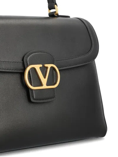 Valentino 9 To 5 Flap Leather Top-handle Bag In Black