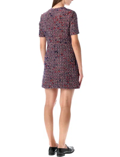 Gucci Tweed Short Sleeve Mini Dress In Multi