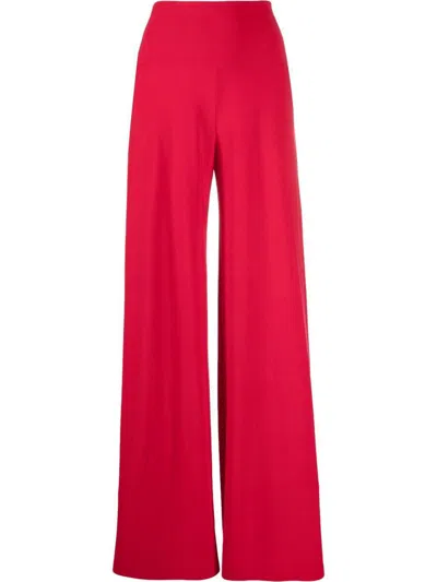 Norma Kamali Flared Trousers In Red