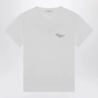 Givenchy White Crew Neck T-shirt With Logo On Front And Back In Cotton Woman In Yellow