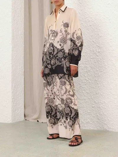 Zimmermann Silk Blouse With Lace Details In White