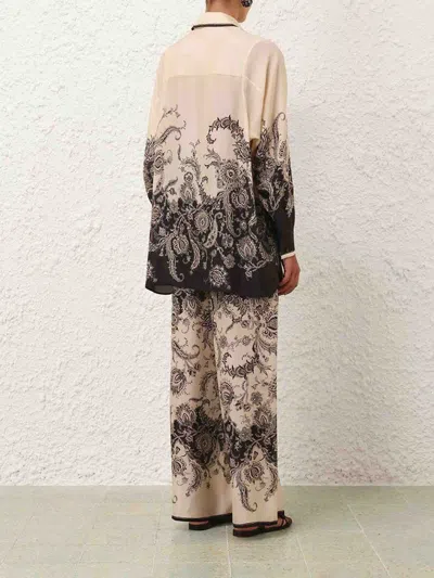 Zimmermann Silk Blouse With Lace Details In White