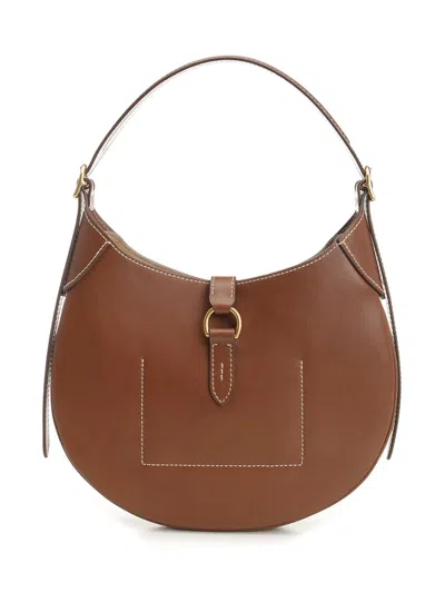Polo Ralph Lauren Small Polo Id Leather Shoulder Bag Shoulder Bags Brown