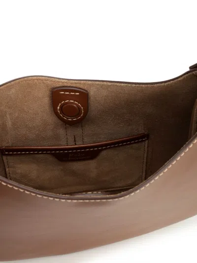 Polo Ralph Lauren Small Polo Id Leather Shoulder Bag Shoulder Bags Brown