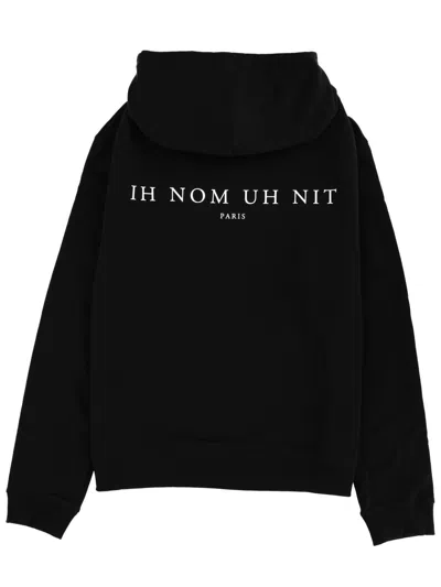 Ih Nom Uh Nit Hooded Sweater With Front Pocket And Print In Black