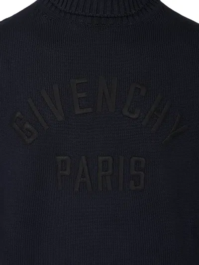 Givenchy Turtleneck Sweater Knitwear Blue In Black