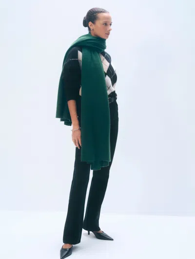 White & Warren Cashmere Travel Wrap In Deep Emerald In Green