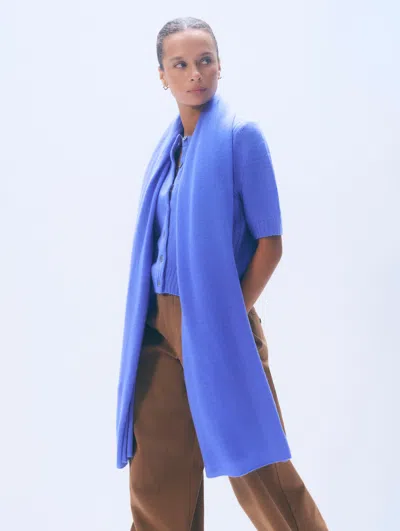 White & Warren Cashmere Travel Wrap In Blue Iris In Purple
