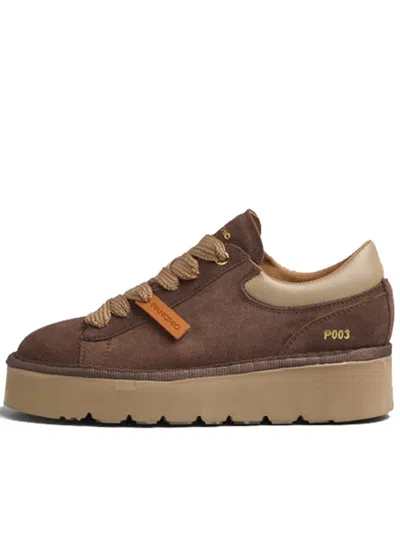 Pànchic Lace-up Platform Sneakers In Brown