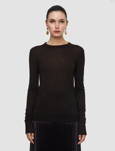 Joseph Cashair Round Neck Jumper In Brown