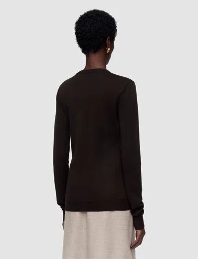 Joseph Cashair Round Neck Jumper In Brown