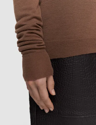 Joseph Cashair V Neck Jumper In Brown