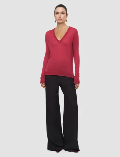 Joseph Cashair V Neck Jumper In Pink