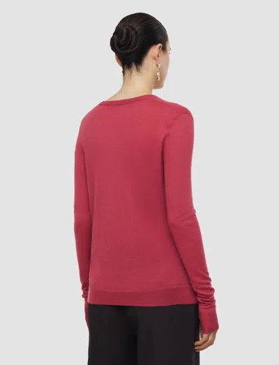 Joseph Cashair V Neck Jumper In Pink