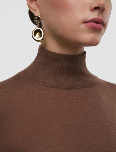 Joseph Cashair High Neck Jumper In Brown