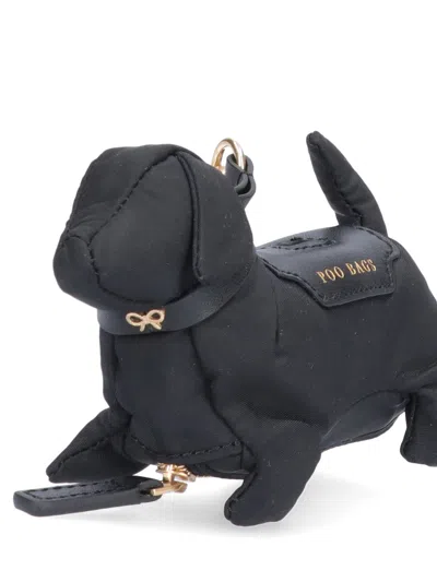 Anya Hindmarch Poo Bag Dog Charm In Black