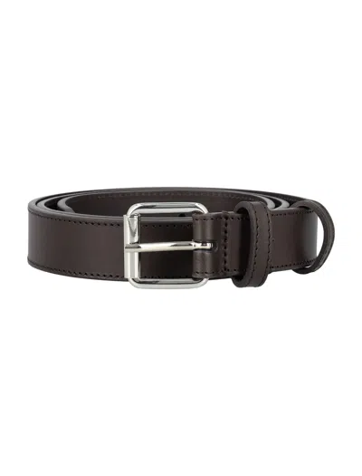 Comme Des Garçons Leather Buckle Belt In Brown