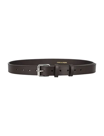 Comme Des Garçons Leather Buckle Belt In Brown